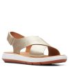 Shoes & Boots * | Clarks Jemsa Cross Sandals Champagne Leather