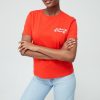 Tops & T-Shirts * | V By Very Les Belle Fleur Bright Embroidered T-Shirt Orange