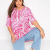 Tops & T-Shirts * | Yours Clothing Oversized Marble T-Shirt. Pink