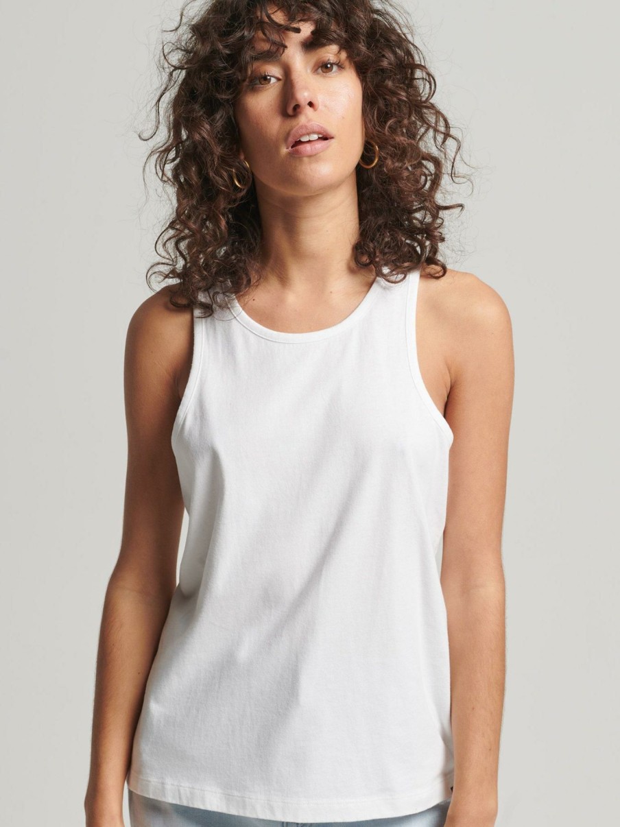 Tops & T-Shirts * | Superdry Sustainable Vintage Logo Vest Top White