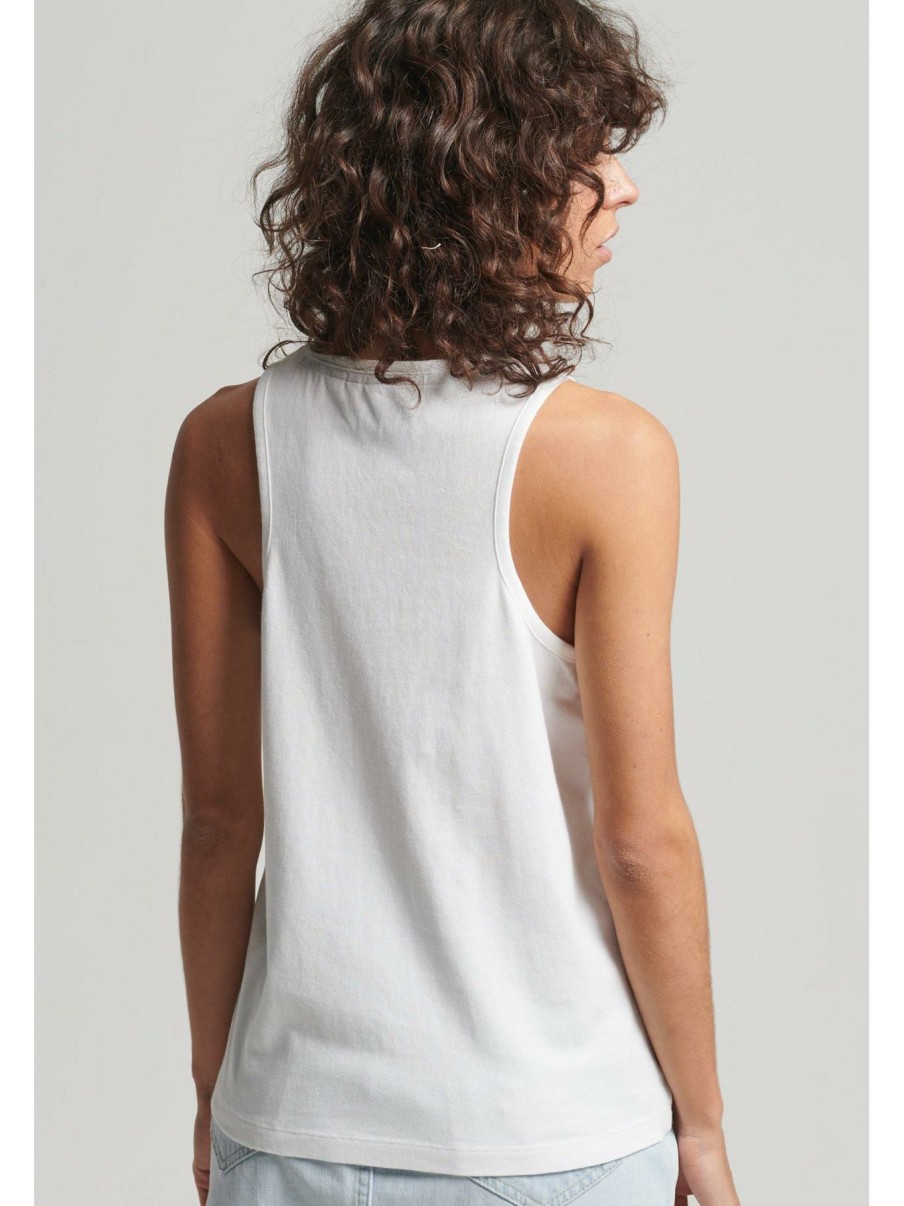 Tops & T-Shirts * | Superdry Sustainable Vintage Logo Vest Top White