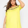 Tops & T-Shirts * | Yours Embroidered T-Shirt Yellow