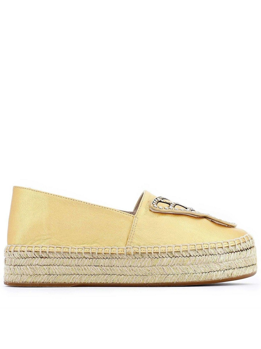 Flip Flops & Sandals * | Sophia Webster Butterfly Espadrille Platform Flats Gold