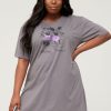 Tops & T-Shirts * | V By Very Curve Minnie And Mickey Long Line Split Hem Tunic Grey