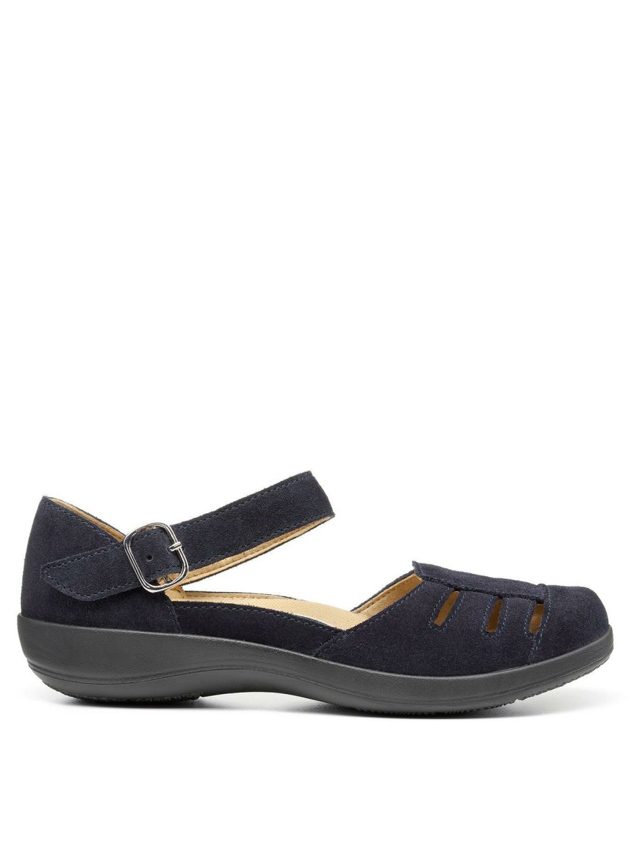 Shoes & Boots * | Hotter Shore Wide Fit Flat Shoes Navy