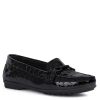 Shoes & Boots * | Geox Eliia Croc Patent Leather Loafers Black