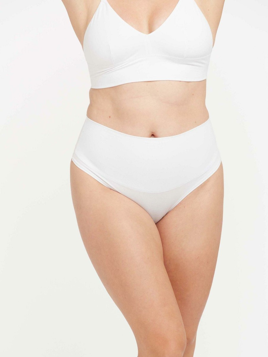 Lingerie * | Spanx Cotton Comfort Smoothing Compression Thong