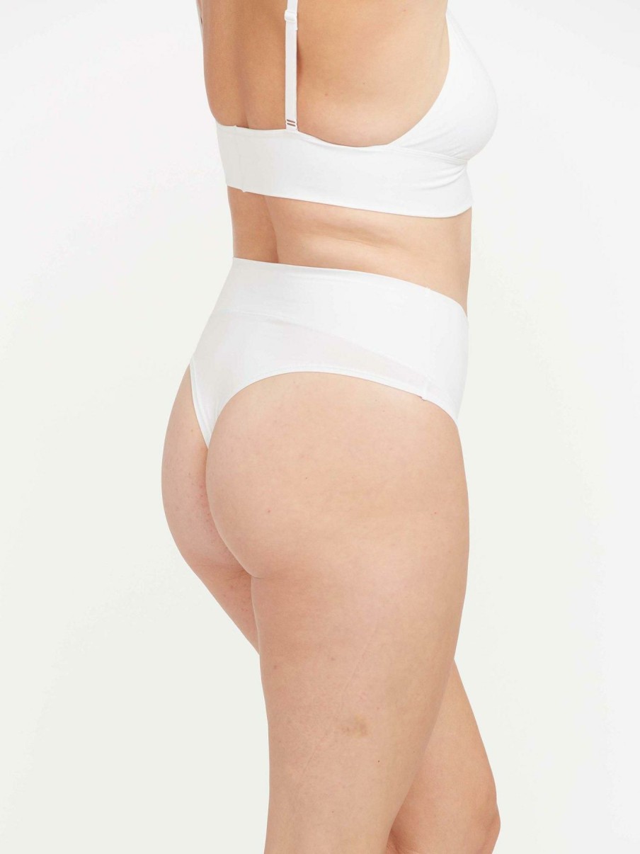 Lingerie * | Spanx Cotton Comfort Smoothing Compression Thong