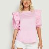 Tops & T-Shirts * | Boohoo Cotton Ruffle Shoulder Top