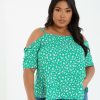 Tops & T-Shirts * | Quiz Curve Curve Ditsy Floral Print Top