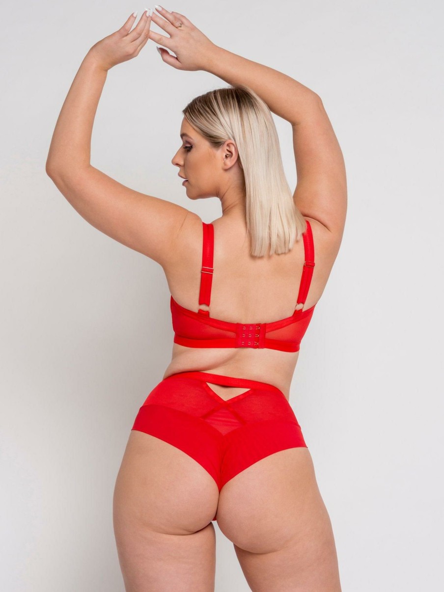 Lingerie * | Curvy Kate Curvy Kate Scantilly Sheer Chic Bra Flame Red