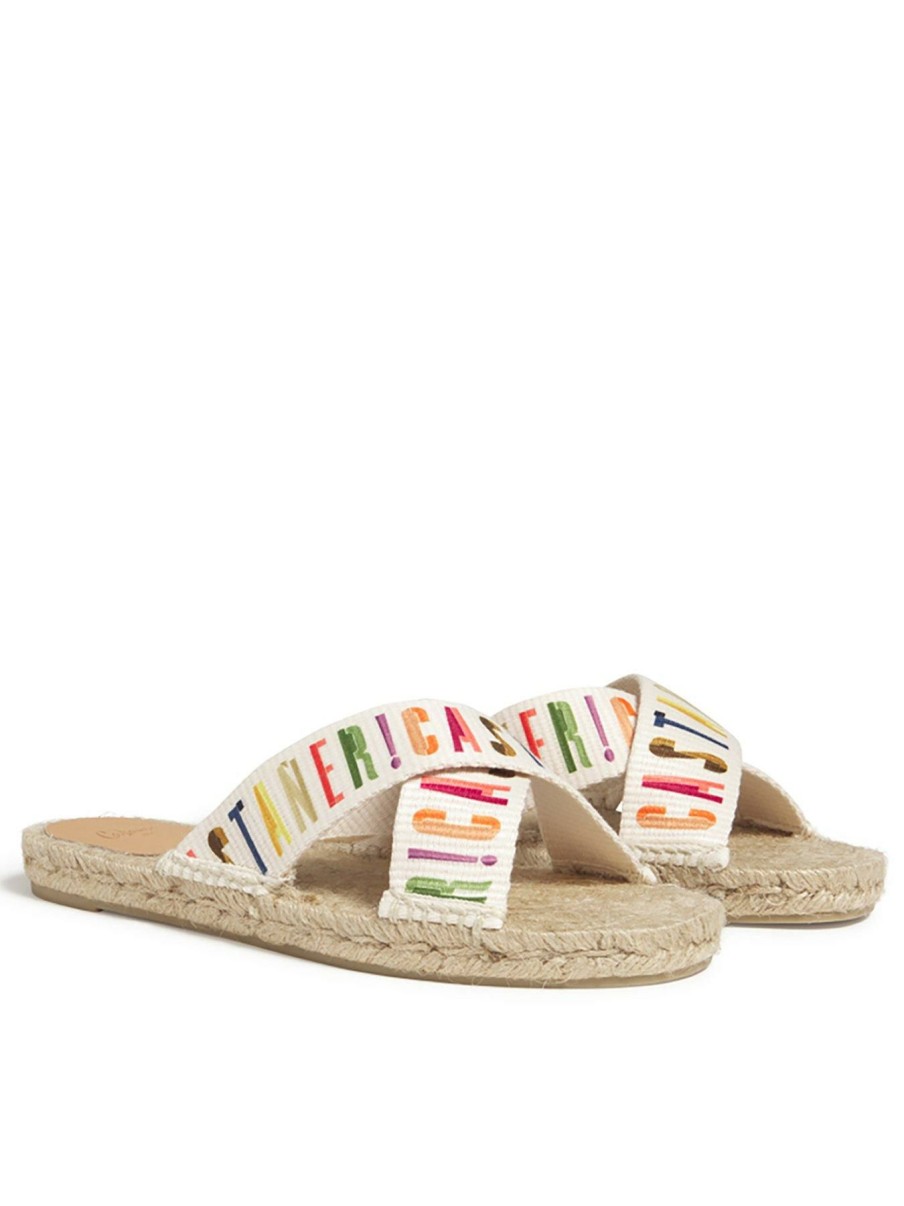 Flip Flops & Sandals * | Castaner Palmita Logo Espadrille Slider Multi