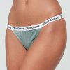 Lingerie * | Juicy Couture Velvet Thong With Branded Elastic Green