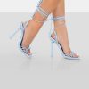 Shoes & Boots * | Public Desire Twistin Tie Heeled Sandals Blue