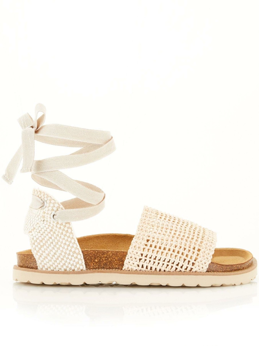 Flip Flops & Sandals * | Free People Happy Feet Footbed Sandals Ivory