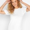 Tops & T-Shirts * | Long Tall Sally White Broiderie Puff Sleeve Tee