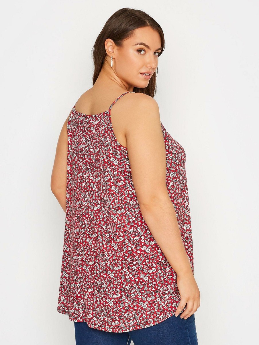 Tops & T-Shirts * | Yours Ditsy Floral Strappy Vest