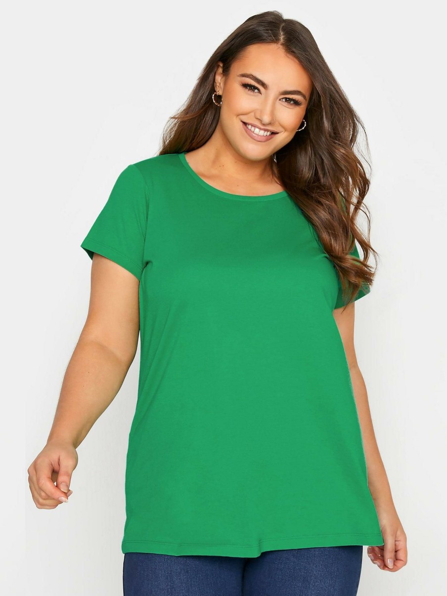 Tops & T-Shirts * | Yours Core Basic T-Shirt Emerald