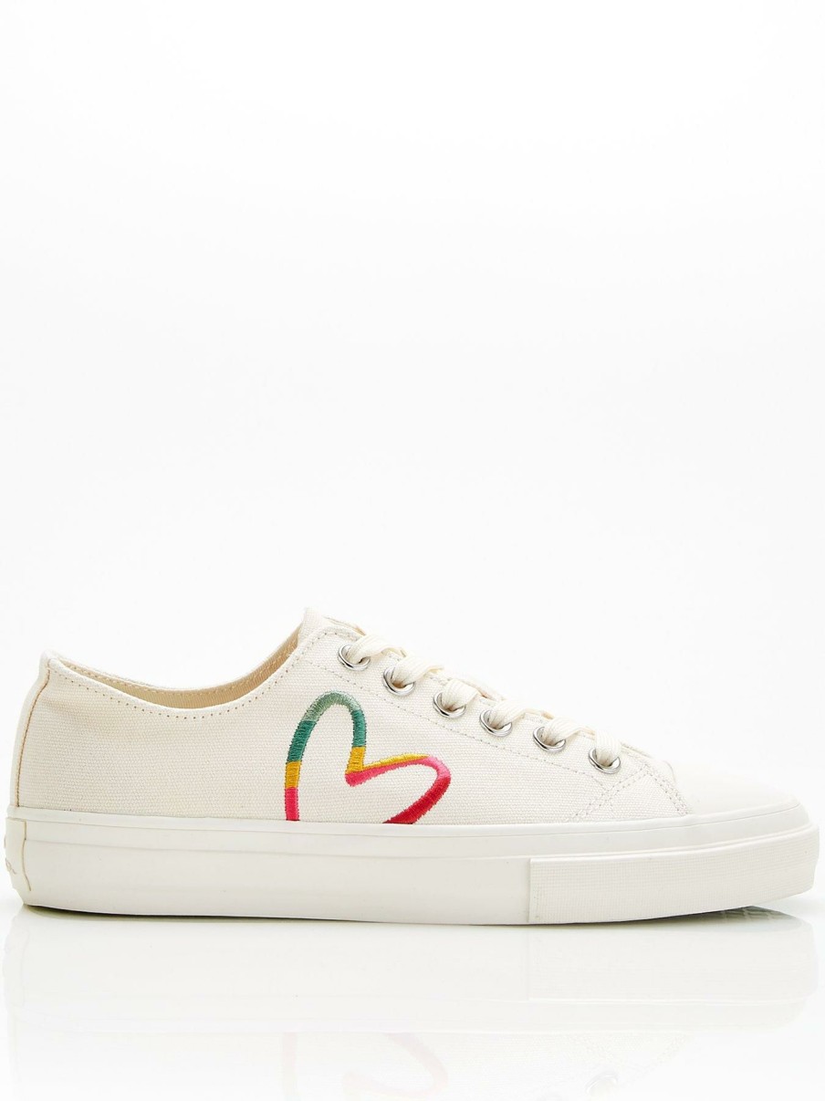 Trainers * | Paul Smith Kinsey Heart Lace Up Trainers Off White