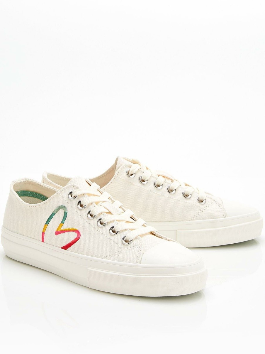 Trainers * | Paul Smith Kinsey Heart Lace Up Trainers Off White