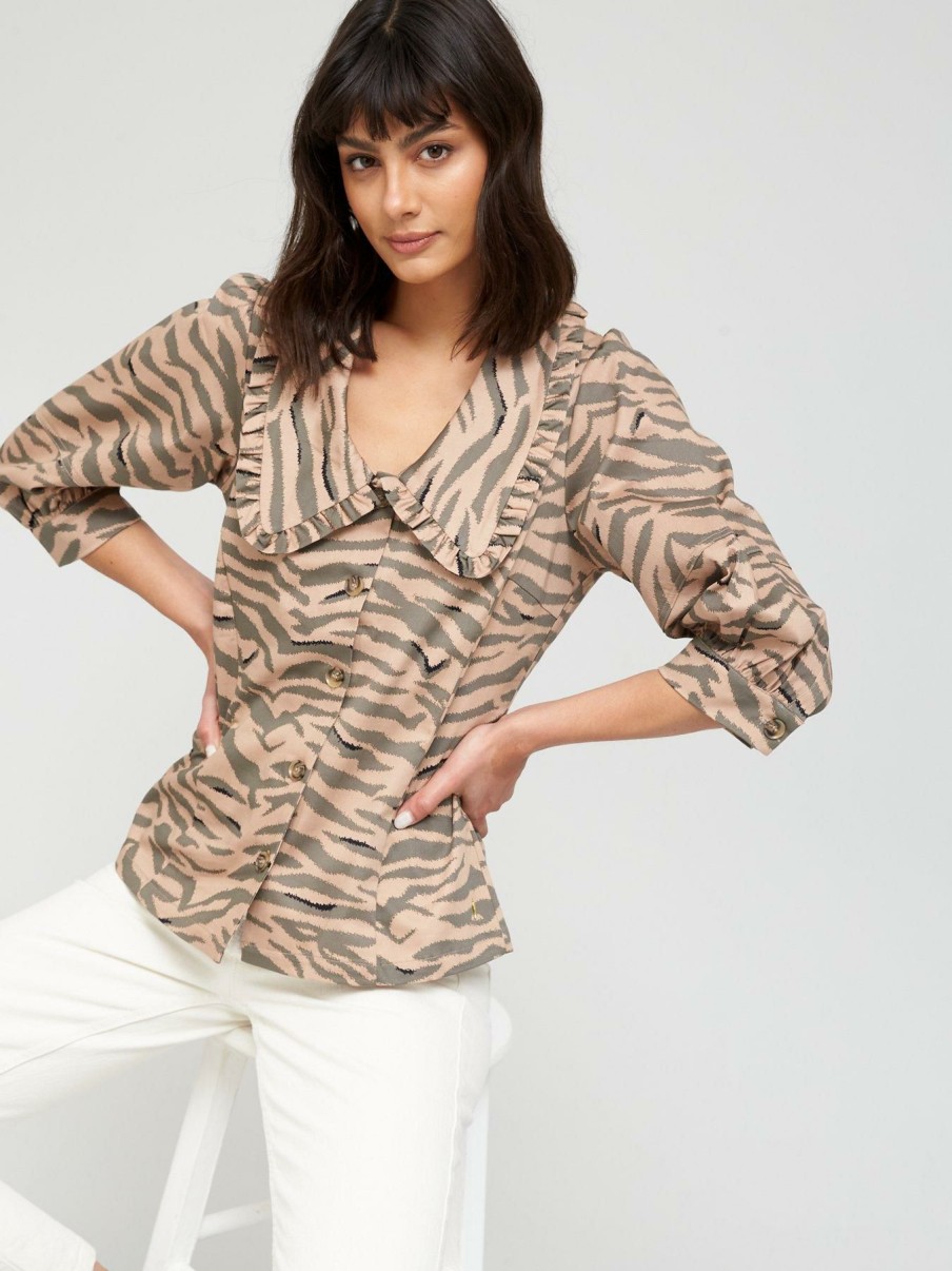 Tops & T-Shirts * | Coster Copenhagen Zebra Print Blouse Multi