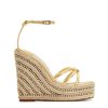 Flip Flops & Sandals * | Sophia Webster Alina Crystal Espadrille Wedges Gold