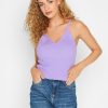 Tops & T-Shirts * | Long Tall Sally Purple Rib Knitted Cami