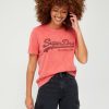 Tops & T-Shirts * | Superdry Vintage Logo Borough T-Shirt Red