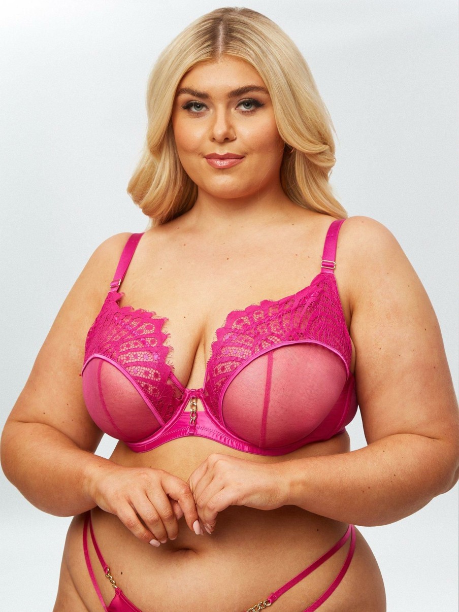 Lingerie * | Ann Summers Bras The Encore Non Pad Fuller Bust Plunge Pink