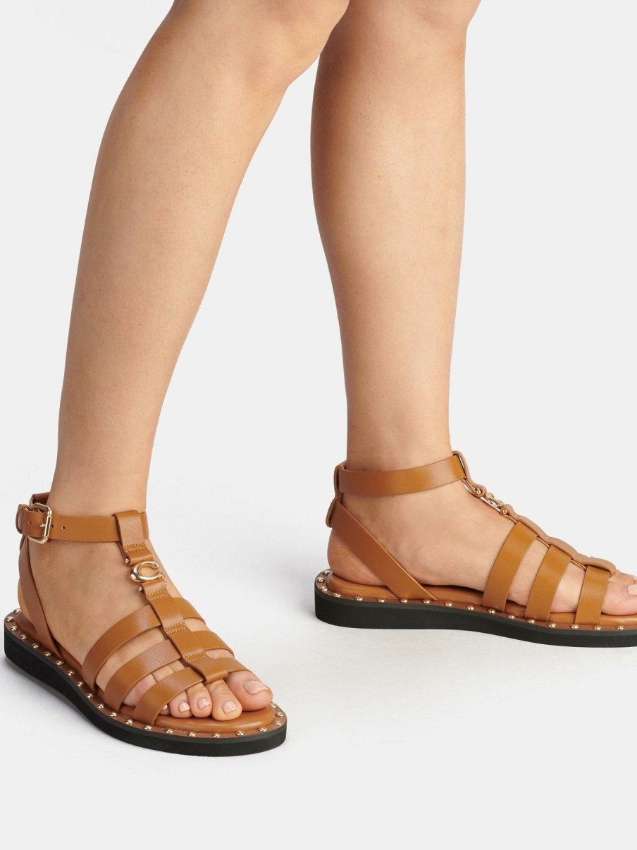 Flip Flops & Sandals * | Coach Giselle Sandals Tan