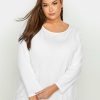 Tops & T-Shirts * | Yours Long Sleeve Scoop Neck T-Shirt White