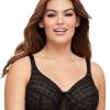 Lingerie * | Glamorise Lace Comfort Wonderwire Bra Black