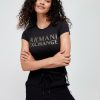 Tops & T-Shirts * | Armani Exchange Organic Cotton Logo Tee Black