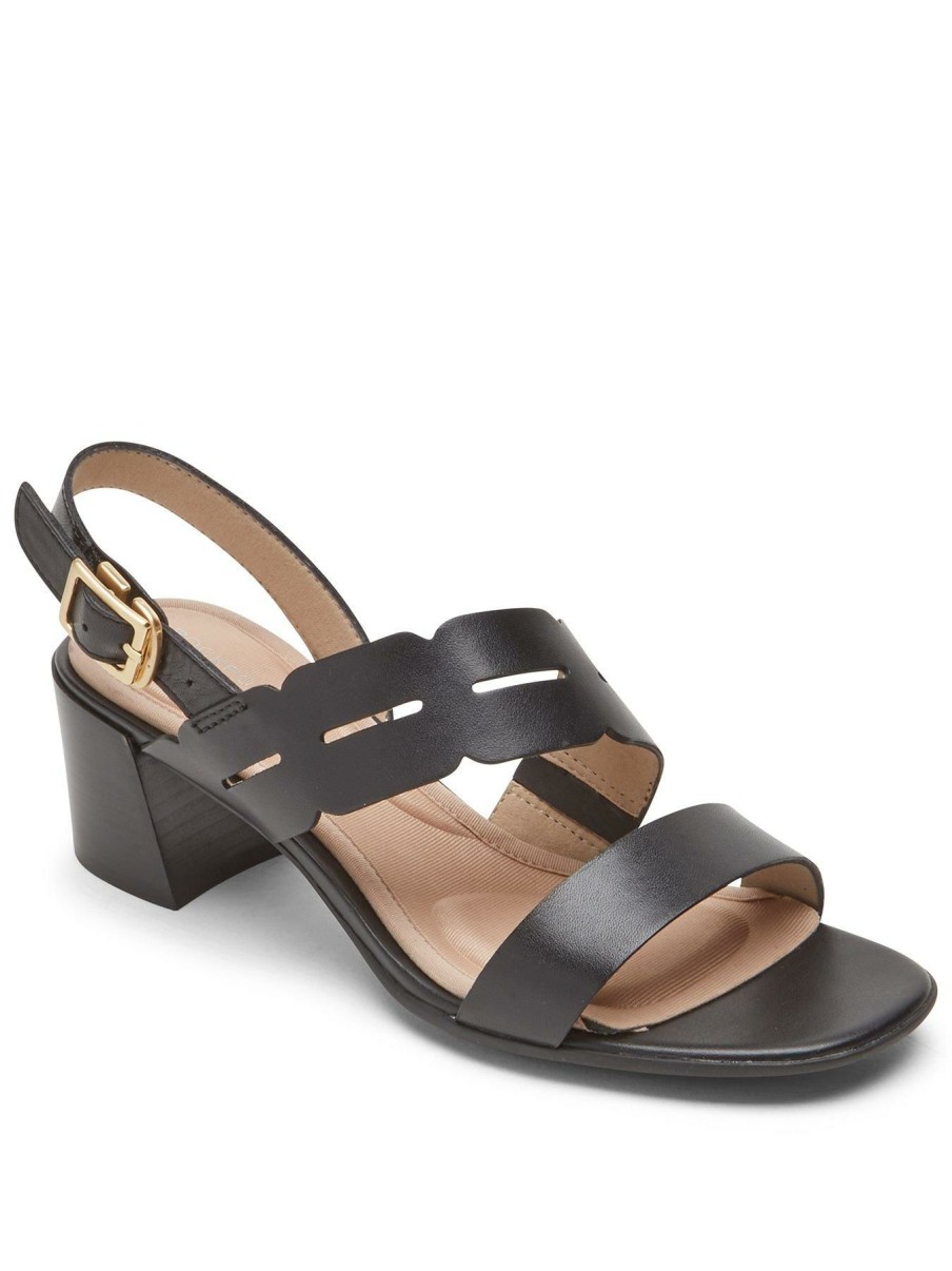 Shoes & Boots * | Rockport Total Motion Alaina Heeled Sandals Black