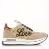 Trainers * | Love Moschino Glitter Love Wedge Trainers Gold