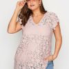 Tops & T-Shirts * | Yours Lace Floral Tshirt