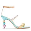 Flip Flops & Sandals * | Sophia Webster Rosalind Pearl Mid Sandals Blue