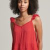 Tops & T-Shirts * | Superdry Vintage Broderie Cami Top Red