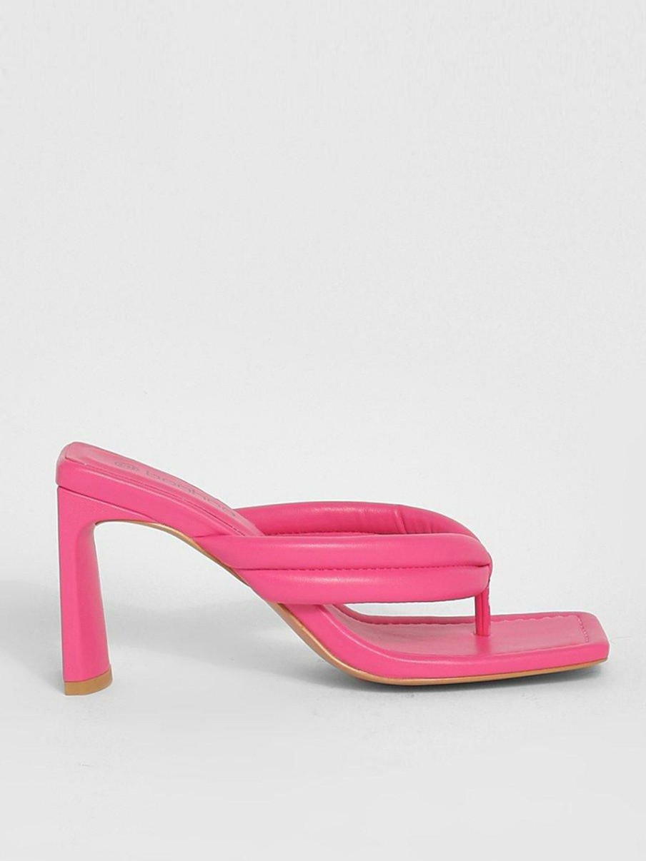 Shoes & Boots * | Boohoo Padded Square Toe Heeled Mule Hot Pink