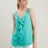 Tops & T-Shirts * | Wallis Ruffle Front Cami Aqua