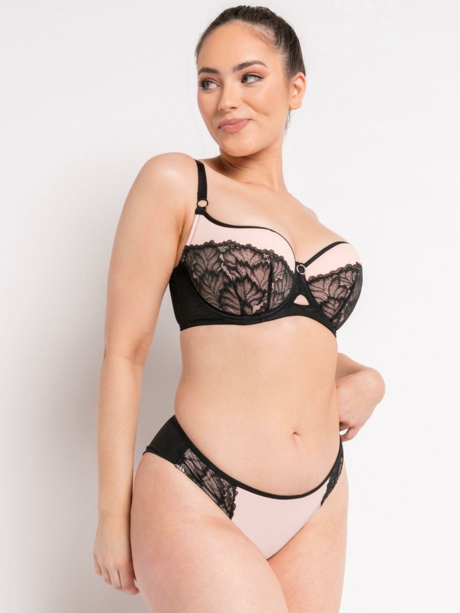 Lingerie * | Curvy Kate Girls Night Emboost Padded Balcony Bra Black/Pink