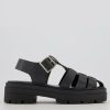 Shoes & Boots * | Office Serenity Leather Fisherman Sandals Black