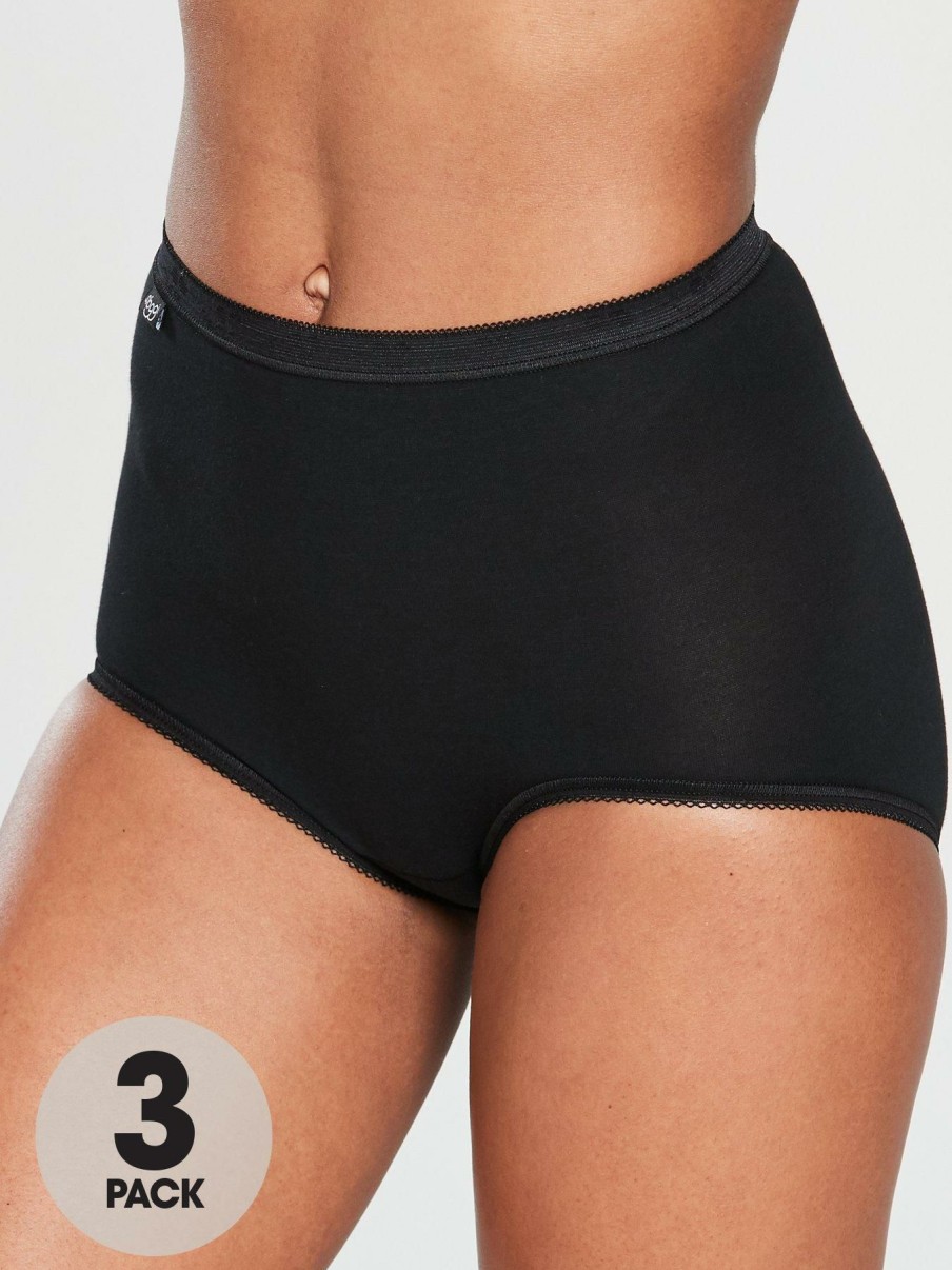 Lingerie * | Sloggi Pk 3 Maxi Briefs Black