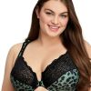 Lingerie * | Glamorise Glamorise Wonderwire Animal Lace Front Close Bra