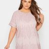 Tops & T-Shirts * | Yours Luxe Emb Turn Back Blouse Pink