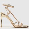 Shoes & Boots * | Schuh Santi Snake Strappy Stiletto Gold