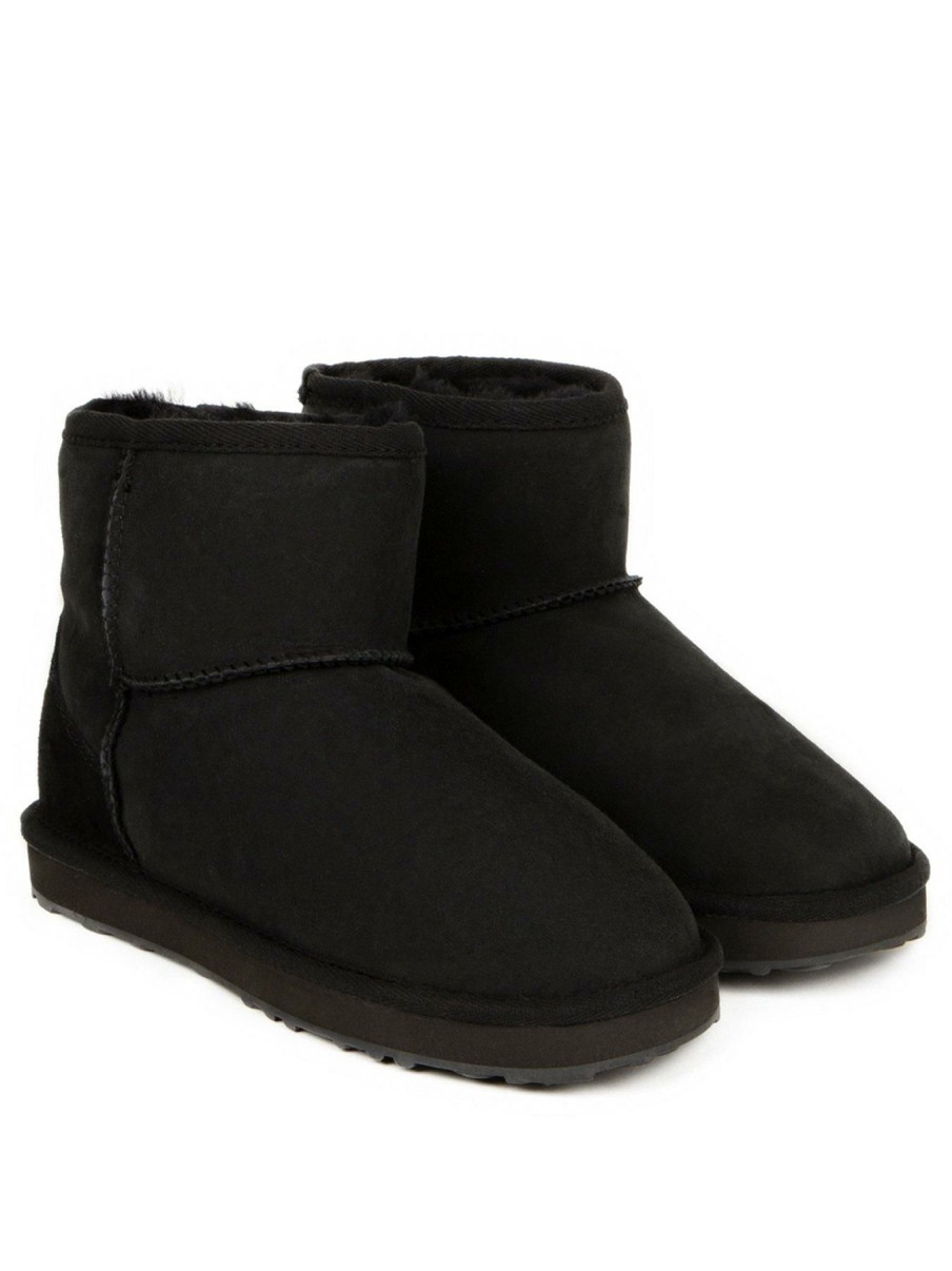 Shoes & Boots * | Just Sheepskin Ladies Mini Classic Sheepskin Boot Black