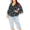 Tops & T-Shirts * | City Chic Blue Blossom Top