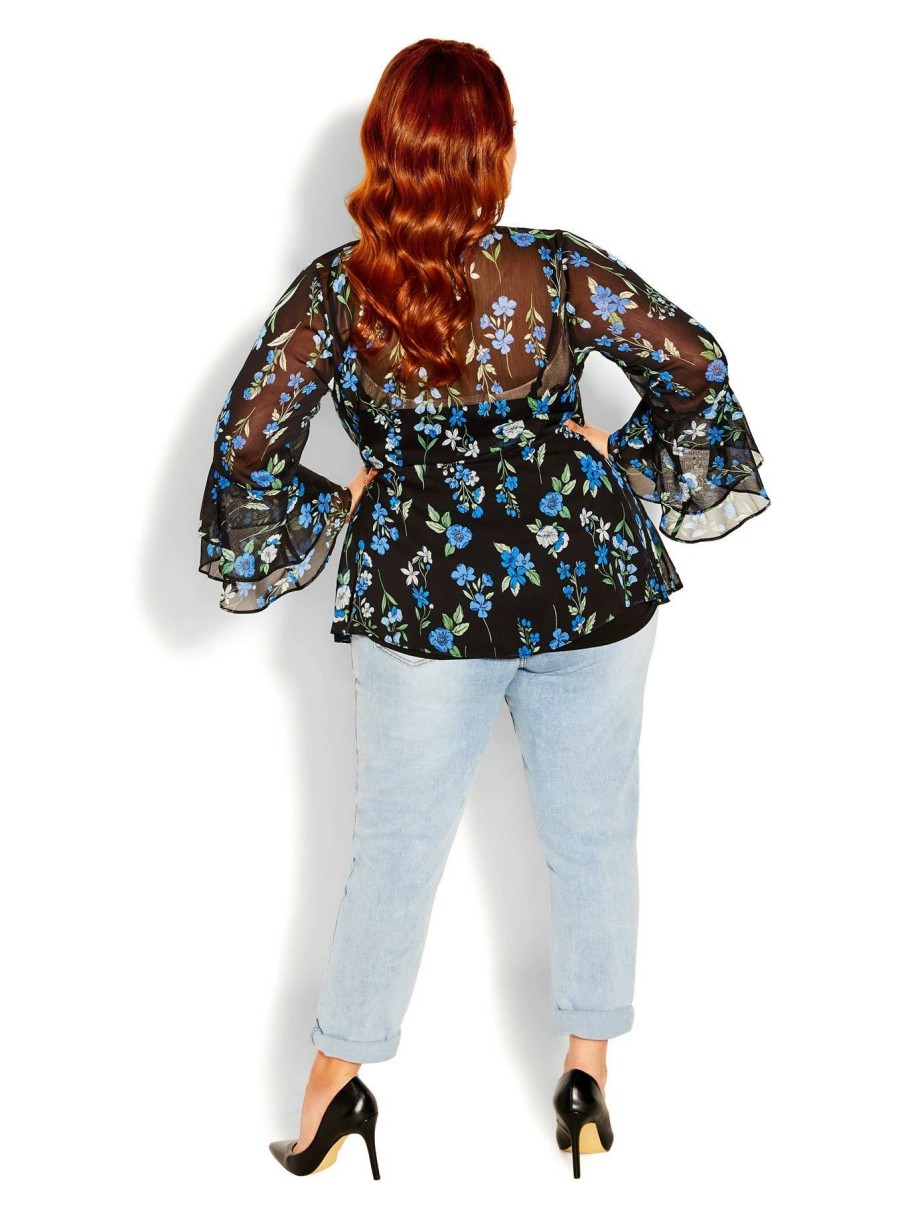 Tops & T-Shirts * | City Chic Blue Blossom Top