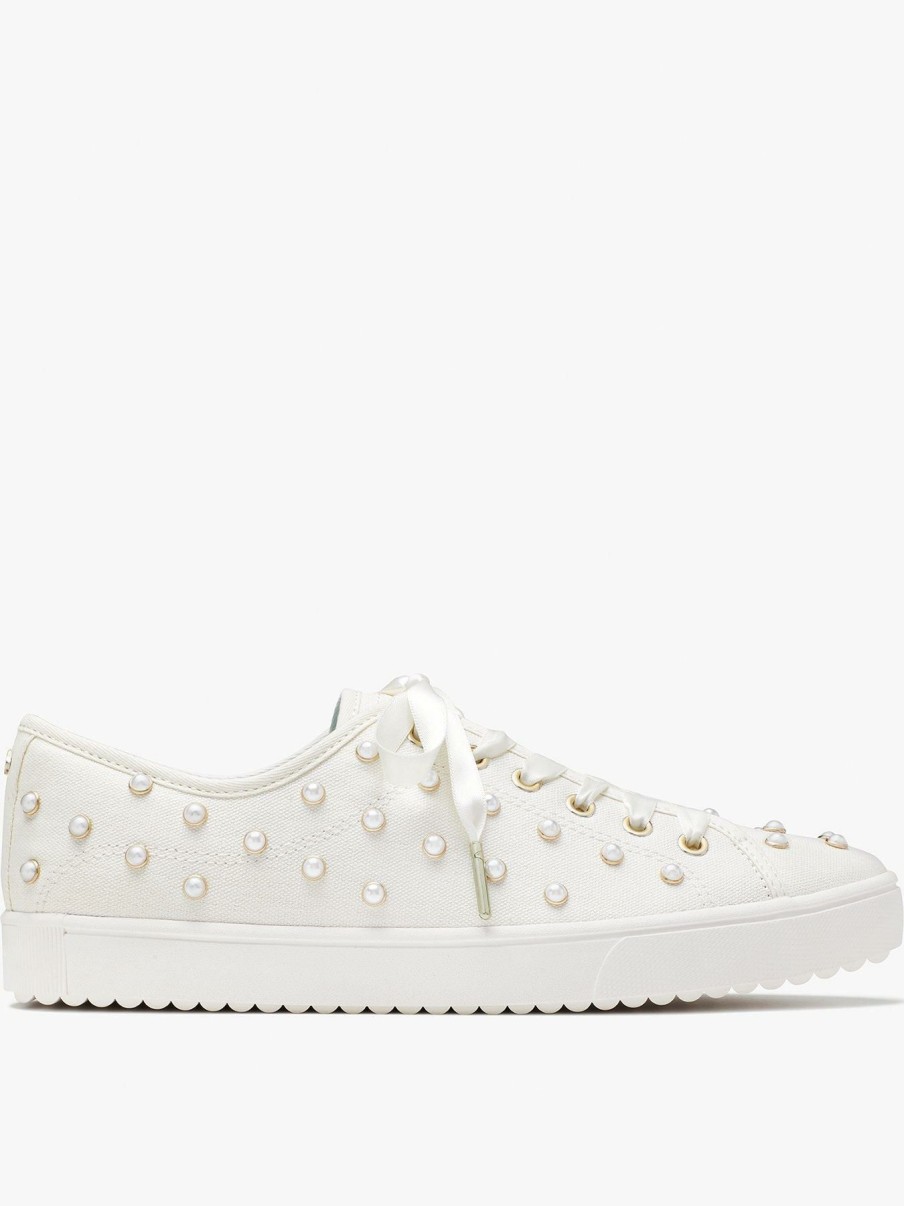 Trainers * | Kate Spade Match Pearls Trainers Parchment